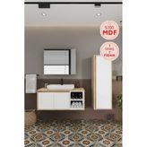 Balneom Lale Beyaz 100 cm Lavabolu Banyo Dolabı + Aynalı Dolap + Boy Dolabı