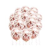 BALON DİYARI 10 adet Rosegold Şeffaf pullu balon seti