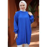 Balon Kol Triko Tunik Saks HM2519 - Standart