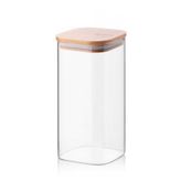 Balsa KVN16 1400 ML Bambu Kapaklı Cam Kare Kavanoz