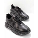 Bambi Siyah Leather Erkek Sneaker E01901623803
