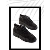 Bambi Siyah Örgü Kadın Sneaker K01459090716