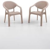 Bamboo 2'li Rattan Sandalye Cappuccino