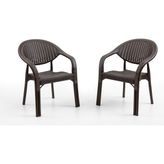 Bamboo 2'li Rattan Sandalye Kahve