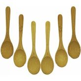 Bambu Çay Kaşığı Seti, Oval Ahşap Kaşık, Doğal Bambu Malzeme, 6 Parça