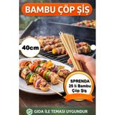 Bambu Çöp Şiş 40 cm 20 Adet