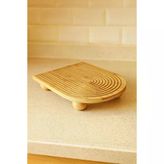 Bambu Dekoratif Top Ayaklı Sunum Tabağı, Servis Tabağı, (23 x 33 Cm)