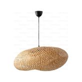 Bambu Elips Sarkıt Avize Lamba 80cm - Iskandinav, Modern, Bohem, Rattan Aydınlatma Bambu