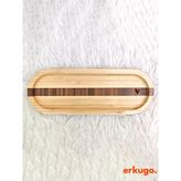 Bambu Kalp Desenli Oval Servis Tabağı, Sunum Tabağı