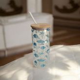 Bambu Kapaklı Cam Pipetli Kupa 650 ml | M1