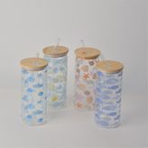Bambu Kapaklı Cam Pipetli Kupa 650 ml | M4