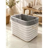 Bambu Peluş Kaplama Çamaşır Sepeti Organizer -Beyaz