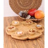 Bambum - 7 Parça Mini sosluklu Dönen Servis Tabağı - Bambu 32 cm 7 Adet