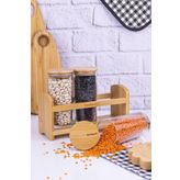 Bambum Paste - 4 Parça Standlı Vakumlu Kapaklı Baharatlık Seti