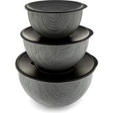 Bambum Rose Wood Antrasit 3'lü Metal Karıştırma Kabı