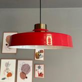 Bamyum Açe Kırmızı Tekli Eskitme Plafonyer Başlık Avize Retro Sarkıt Ofis Showroom Salon Mutfak Avizeleri
