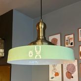 Bamyum Açe Mint Tekli Eskitme Uzun Tokmak Başlık Avize Retro Sarkıt Ofis Showroom Salon Mutfak Avizeleri