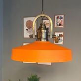 Bamyum Açe Turuncu Tekli Delikli Eskitme Başlık Avize Retro Sarkıt Ofis Showroom Salon Mutfak Avizeleri