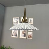 Bamyum Avilla Beyaz Tekli Metal Büyük Avize Eskitme Külah Başlık Cafe Mutfak Modern Sarkıt Aydınlatma - 1