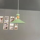 Bamyum Avilla Mint Tekli Metal Avize Ahşap Kafa Başlık Rustik Cafe Mutfak Modern Sarkıt Aydınlatma