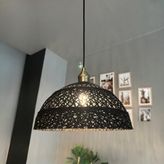 Bamyum Bohem Recycle Iplik Jüt El Yapımı Siyah Iplik Eskitme Lale Başlık Tekli Avize