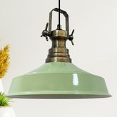 Bamyum Mint Renkli Metal Tekli Avize Eskitme Başlık Retro Tasarım Restoran Salon Aydınlatma