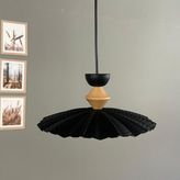 Bamyum Moriva Siyah Metal Avize Q Şapka Başlık Tekli Rustik Cafe Modern Sarkıt Aydınlatma