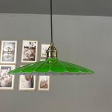 Bamyum Risso Fıstık Yeşili Metal Büyük Avize Lale Başlık Tekli Rustik Cafe Modern Sarkıt Aydınlatma
