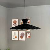 Bamyum Risso Metal Büyük Avize Siyah Tabak Başlık Tekli Rustik Cafe Mutfak Modern Sarkıt Aydınlatma