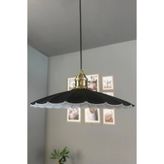 Bamyum Risso Siyah Metal Büyük Avize Sezar Lale Başlık Tekli Rustik Cafe Mutfak Modern Sarkıt Aydınlatma