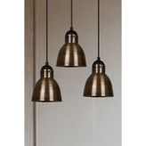 Bamyum Üçlü Brock Eskitme Rengi Metal Modern E27 Salon Sarkıt Avize