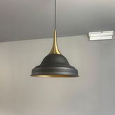 Bamyum Ulmete Siyah Renk Eskitme Külah Başlık Tekli Sarkıt Avize Salon Restoran Avizeleri Vintage Tasarım - 1