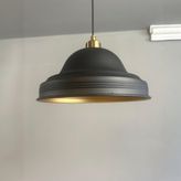 Bamyum Ulmete Siyah Yarım Lale Başlık Tekli Sarkıt Avize Salon Ofis Otel Avizeleri Tasarım Vintage
