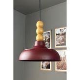Bamyum Veluna Vişne Çürüğü Ahşap Üç Boncuk Başlık Avize Retro Sarkıt Ofis Showroom Salon Mutfak Avizeleri
