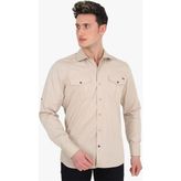 Banada Moda Erkek Regular Fit Gabardin Gömlek - Bej
