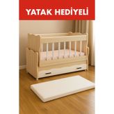 BANANA BABY LİNA YATAK HEDİYELİ SALLANIR ANNEYANI 50*100 ÇEKMECELİ BEŞİK