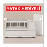 Banana Baby Moon Anneyanı Sallanır Çekmeceli Büyüyen Beşik - Beyaz