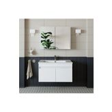 banos Roomart Al3 Ayaksız 2 Kapaklı Lavabolu Beyaz Mdf 85 Cm Banyo Dolabı Aynalı Üst Dolabı