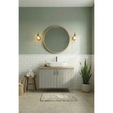 Banyo Dolabı-Asma 2 Kapaklı-Lavabosuz-Ahşap-Mat Vizon-Mdf 80 Cm-Aynalı