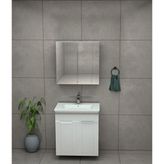 Banyo Dolabı Aynalı Cnc Işlemeli Membran Kapaklı 65 cm - Beyaz