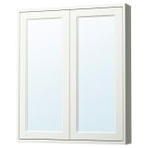 Banyo Duvar Dolabı, Beyaz, 80X15X95 Cm, 2 Ayna Kapaklı