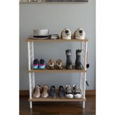 Barin Design 3 Raflı Çevir-Tak Beyaz Telli Metal Gövdeli Çok Amaçlı Ayakkabılık ve Organizer Raf