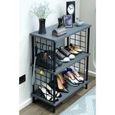 Barin Design 3 Raflı Metal Telli Çok Amaçlı Ayakkabılık ve Organizer Raf Kolay Kurulumlu, Çevir-Tak Sistem Raf - Antrasit