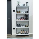 BARIN DESIGN 5 Raflı Çevir-Kur Ayakkabılık Metal Gövde Çok Amaçlı Raf Ünitesi Antre, Balkon, Banyo Uyumlu Dolap