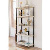 BARIN DESIGN 5 Raflı Modern Metal Gövdeli Kitaplık Çevir-Tak Kolay Kurulum Çalışma Odası, Salon, Ofis Kullanımı