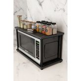 Barin Design Mutfak Tezgah Üstü Mikrodalga Rafı Çok Amaçlı Düzenleyici Organizer Stand Raf Sistemleri Baharatlık - Siyah Mermer