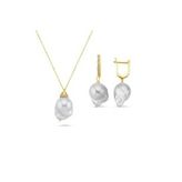 Barok İnci Kolye Küpe İkili Set