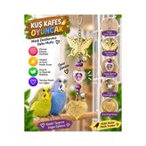 Baron Pet Kuş Oyuncağı Altın Kelebek Kalp Figürlü Mor Boncuklu Kristal Zilli Kafes İçi Papağan Muhabbet Kuşu O