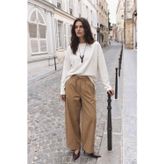 Barrel Kumaş Rahat Kesim Pantolon Camel