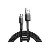 Baseus Cafule Serisi Gri Siyah 1 mt 2.4 A USB Type A & Micro USB Şarj & Data Aktarım Kablosu